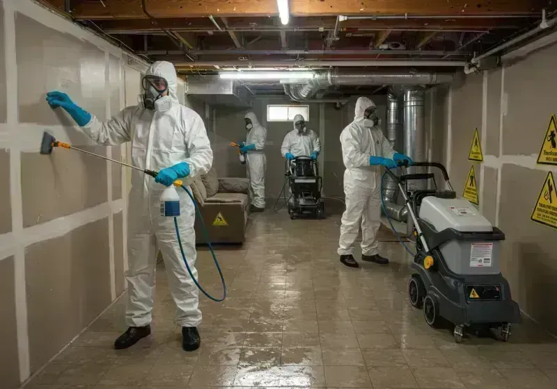 Basement Moisture Removal and Structural Drying process in Walford, IA